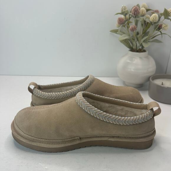 Koolaburra by UGG Burree Slip-On Suede Slippers Faux Fur Lined Tan Women 10 - Picture 6 of 10